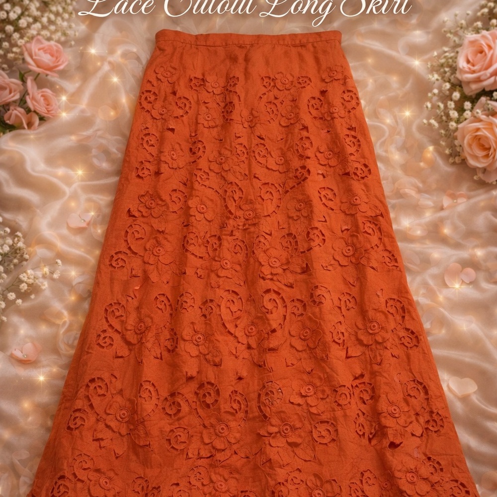 𝓑𝓵𝓸𝓼𝓼𝓸𝓶 𝓞𝓻𝓪𝓷𝓰𝓮 𝓛𝓪𝓬𝓮 𝓒𝓾𝓽𝓸𝓾𝓽 𝓜𝓲𝓭𝓲 𝓢𝓴𝓲𝓻𝓽 🧚✨ - Picture 2 of 2